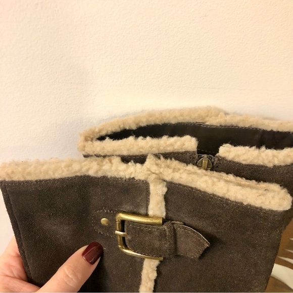 Kenneth Cole Reaction Triple Flirt Suede Wedge Boot 8.5 - Picture 10 of 15